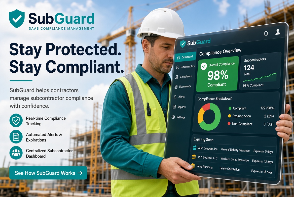 Compliance dashboard on job site